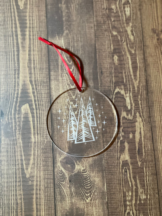 Engraved Acrylic Trees Ornament or gift tag